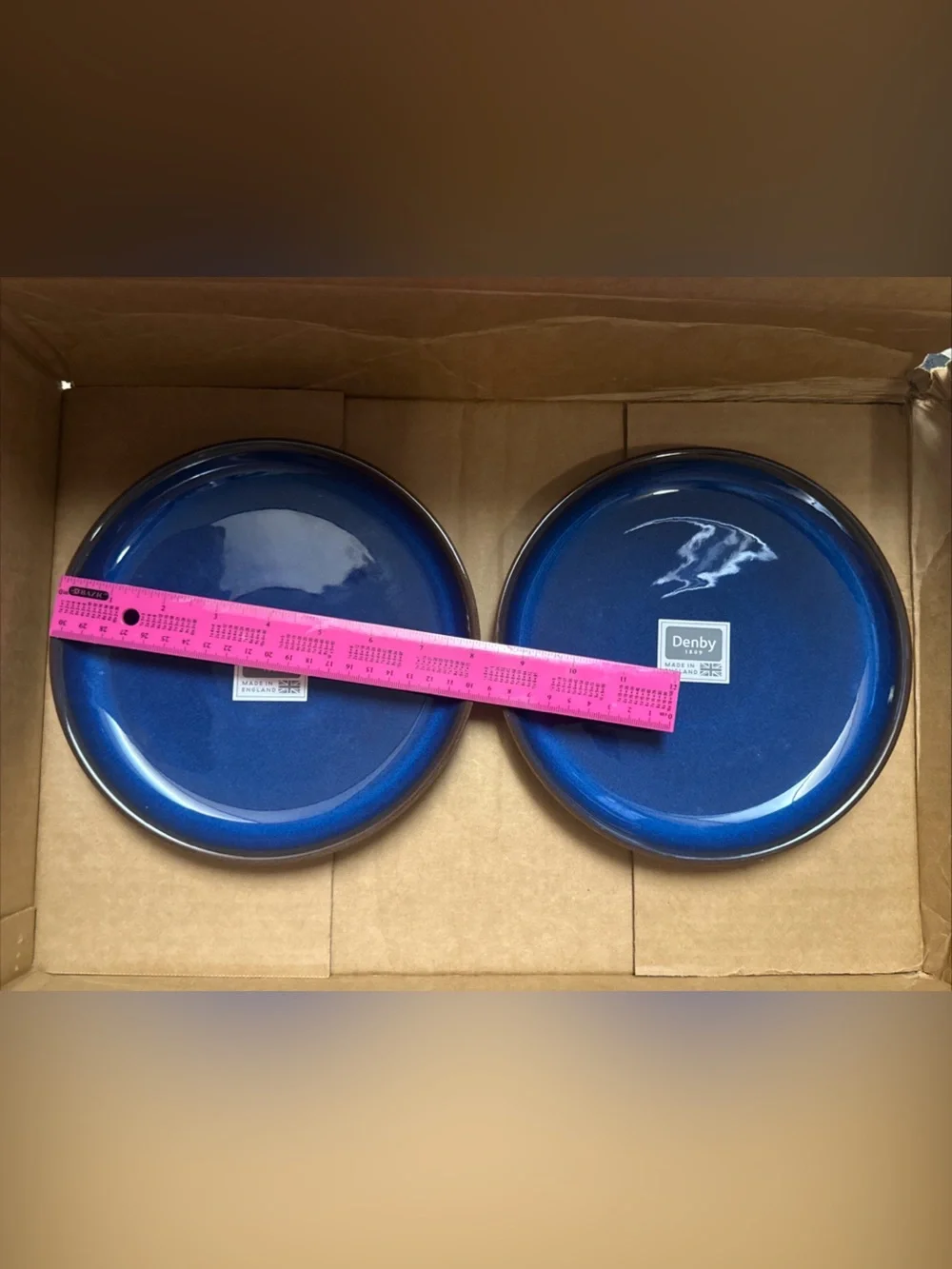 Denby Imperial Blue Stoneware Side Plates - new Set of 2